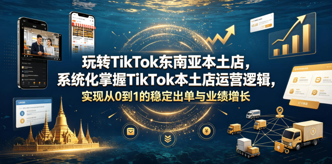 玩转TikTok东南亚本土店，系统化掌握TikTok本土店运营逻辑，实现从0到1的稳定出单与业绩增长-niguangts