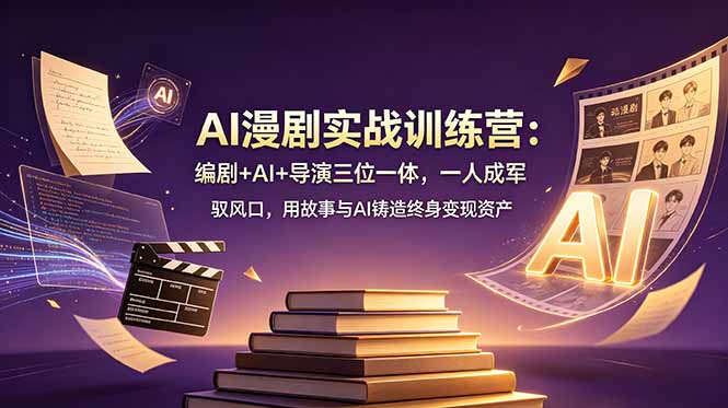 AI漫剧实战训练营：编剧+AI+导演三位一体，一人成军 驭风口，用故事与AI铸造终身变现资产-niguangts