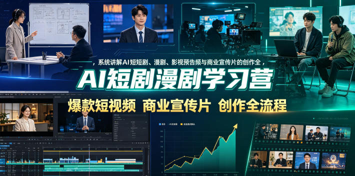 AI短剧漫剧学习营，系统讲解AI短剧、漫剧、影视预告片、爆款短视频与商业宣传片的创作全流程-niguangts