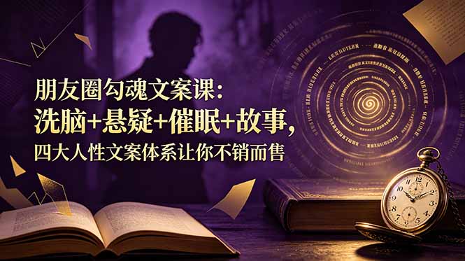朋友圈勾魂文案课：洗脑+悬疑+催眠+故事，四大人性文案体系让你不销而售-niguangts