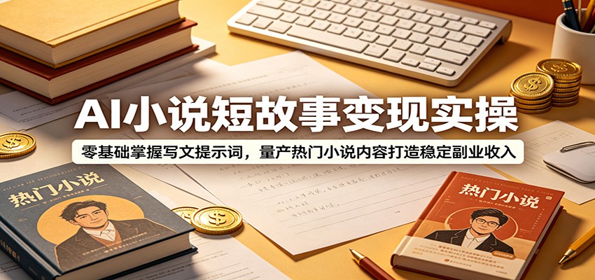AI小说短故事变现实操：零基础掌握写文提示词，量产热门小说内容打造稳定副业收入-niguangts