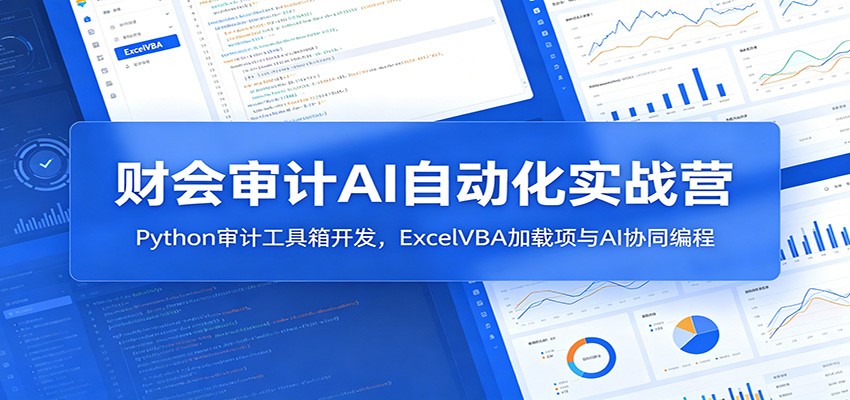 财会审计AI自动化实战营：Python审计工具箱开发，ExcelVBA加载项与AI协同编程-niguangts