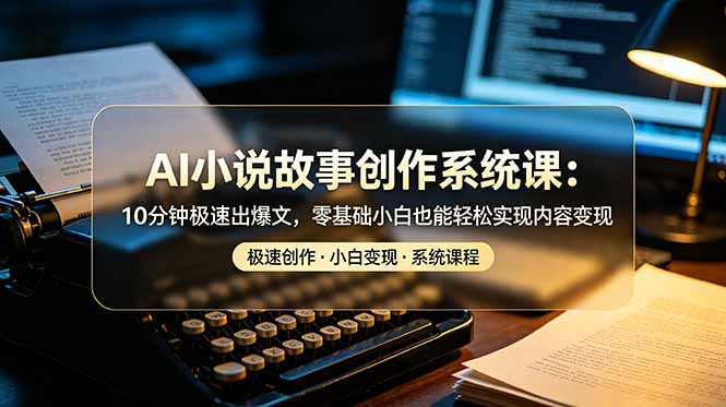 AI小说故事创作系统课：10分钟极速出爆文，零基础小白也能轻松实现内容变现-niguangts