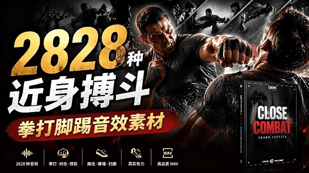 宝藏级别音效！2828种近身搏斗拳打脚踢音效素材，全部中文分类，免解压使用  Close Combat-niguangts