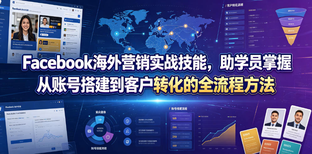 Facebook海外营销实战技能，助学员掌握从账号搭建到客户转化的全流程方法-niguangts
