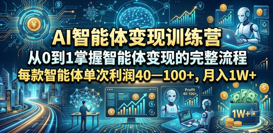 AI智能体变现训练营，从0到1掌握智能体变现的完整流程，每款智能体单次利润40—100+，月入1W+-niguangts