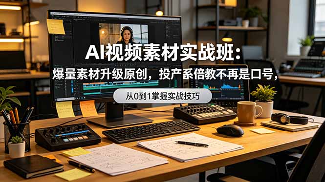 AI视频素材实战班：爆量素材升级原创，投产翻倍不再是口号，0-1系统教学实战落地-niguangts