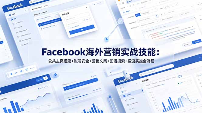 Facebook海外营销实战技能：公共主页搭建+账号安全+营销文案+图谱搜索+投流实操全流程-niguangts