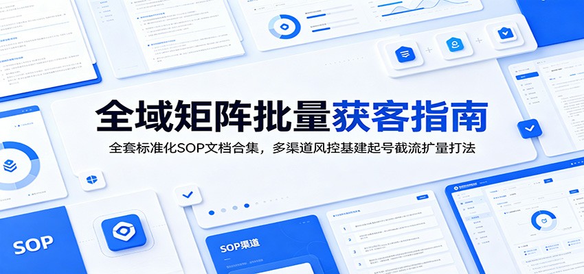 全域矩阵批量获客指南：全套标准化SOP文档合集，多渠道风控基建起号截流扩量打法-niguangts