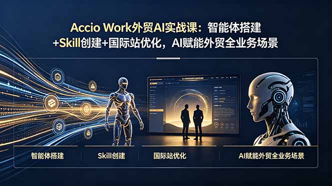 Accio Work外贸AI实战课：智能体搭建+Skill创建+国际站优化，AI赋能外贸全业务场景-niguangts