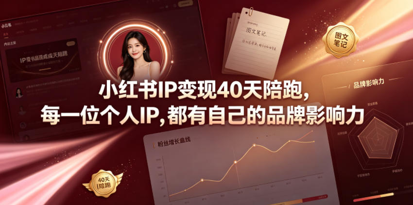 小红书IP变现40天陪跑，每一位个人IP，都有自己的品牌影响力-niguangts