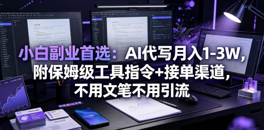 小白副业首选：AI代写月入1-3W，附保姆级工具指令+接单渠道，不用文笔不用引流【揭秘】-niguangts