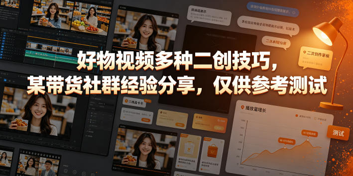 好物视频多种二创技巧，某带货社群经验分享，仅供参考测试-niguangts