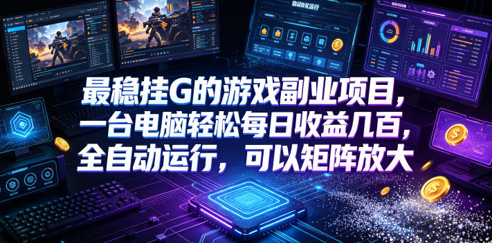 最稳挂G的游戏副业项目，一台电脑轻松每日收益几百，全自动运行，可以矩阵放大【揭秘】-niguangts
