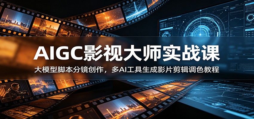 AIGC影视大师实战课:大模型脚本分镜创作,多AI工具生成影片剪辑调色教程-niguangts