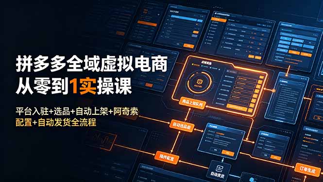 拼多多全域虚拟电商从零到1实操课：平台入驻+选品+自动上架+阿奇索配置+自动发货全流程-niguangts