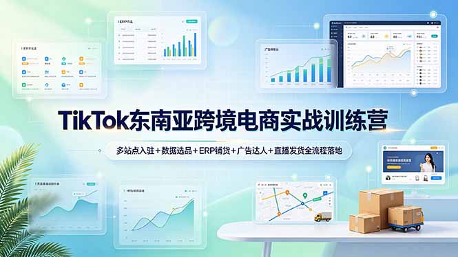 TikTok东南亚跨境电商实战训练营：多站点入驻+数据选品+ERP铺货+广告达人+直播发货全流程落地-niguangts