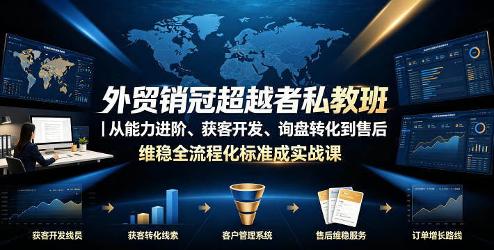 外贸销冠超越者私教班｜从能力进阶、获客开发、询盘转化到售后维稳全流程标准化成交实战课-niguangts