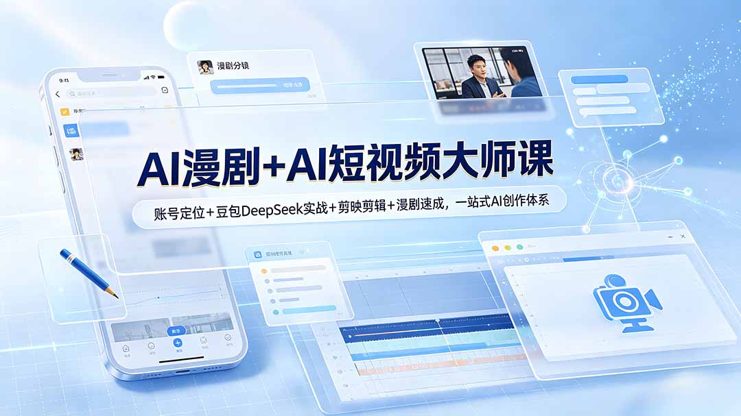 AI漫剧+AI短视频大师课：账号定位+豆包DeepSeek实战+剪映剪辑+漫剧速成，一站式AI创作体系-niguangts