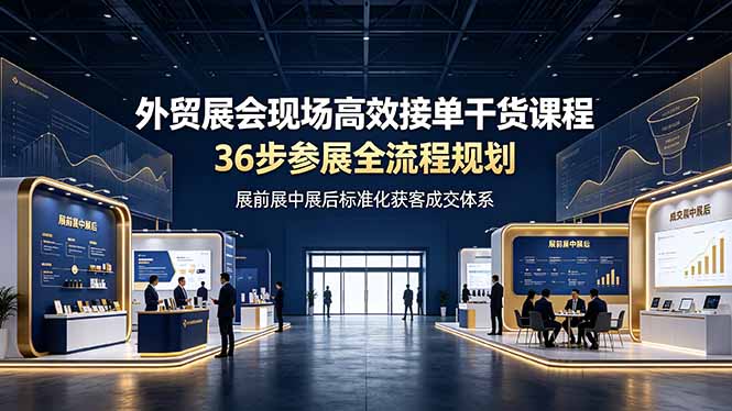 外贸展会现场高效接单干货课程，36步参展全流程规划，展前展中展后标准化获客成交体系-niguangts