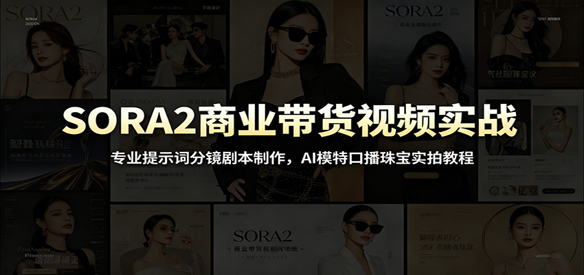 SORA2商业带货视频实战：专业提示词分镜剧本制作，AI模特口播珠宝实拍教程-niguangts