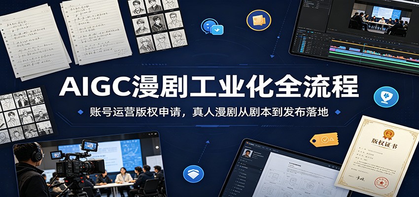 AIGC漫剧工业化全流程：账号运营版权申请，真人漫剧从剧本到发布落地-niguangts