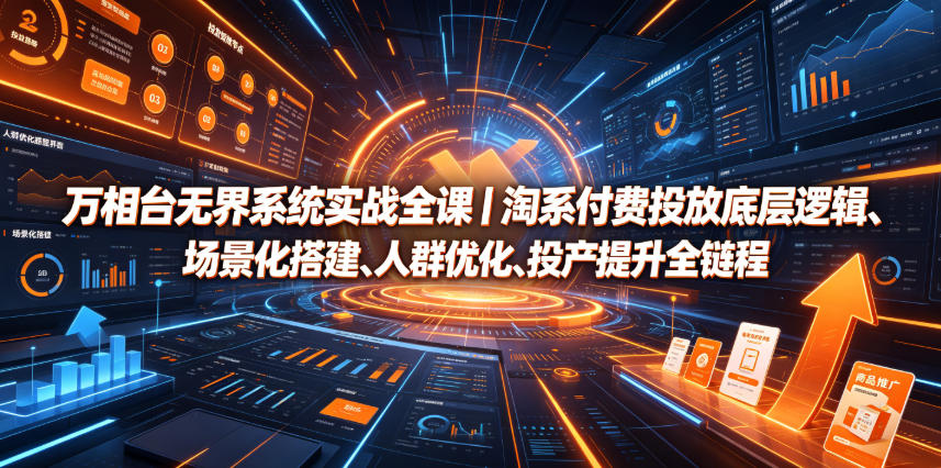 万相台无界系统实战全课｜淘系付费投放底层逻辑、场景化搭建、人群优化、投产提升全链路运营教程-niguangts