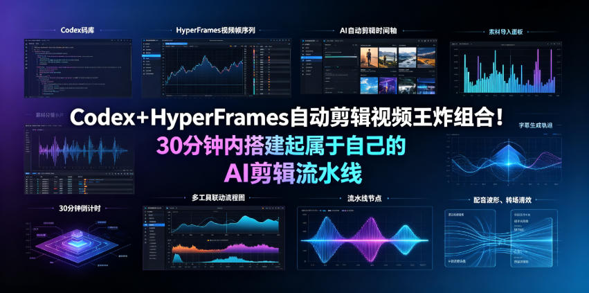 Codex＋HyperFrames自动剪辑视频王炸组合！30分钟内搭建起属于自己的AI剪辑流水线(完整版实操教程手册)-niguangts