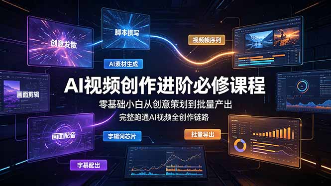 AI视频创作进阶必修课程：零基础小白从创意策划到批量产出，完整跑通AI视频全创作链路-niguangts