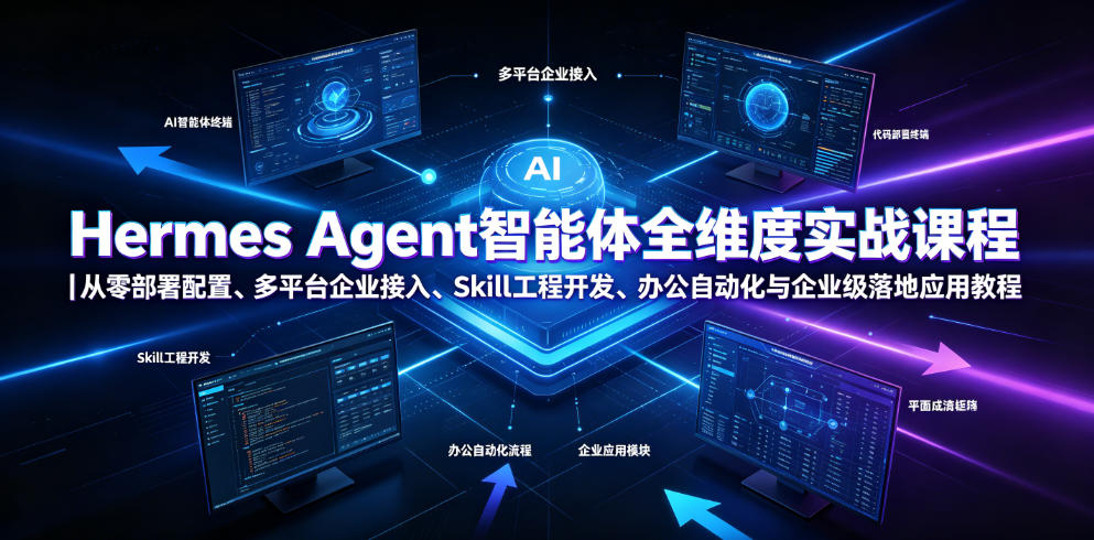 Hermes Agent智能体全维度实战课程｜从零部署配置、多平台企业接入、Skill工程开发、办公自动化与企业级落地应用教程-niguangts