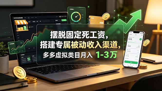 摆脱固定死工资，搭建专属被动收入渠道，多多虚拟类目月入 1-3 万-niguangts