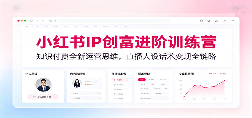 小红书IP创富进阶训练营：知识付费全新运营思维，直播人设话术变现全链路-niguangts