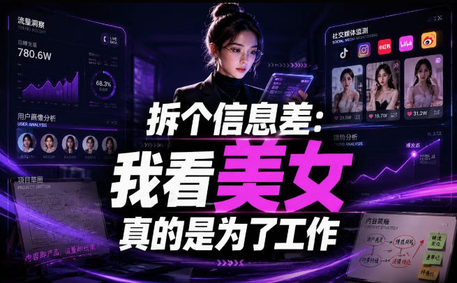 【理直气壮】我给看美女找了一个非常恰当的理由，信息差项目-niguangts