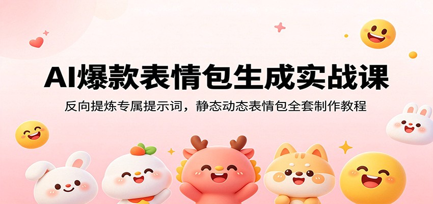 AI爆款表情包生成实战课：反向提炼专属提示词，静态动态表情包全套制作教程-niguangts