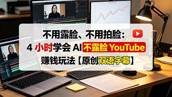 不用露脸、不用拍脸：4 小时学会 AI 不露脸 YouTube 赚钱玩法【原创双语字幕】-niguangts