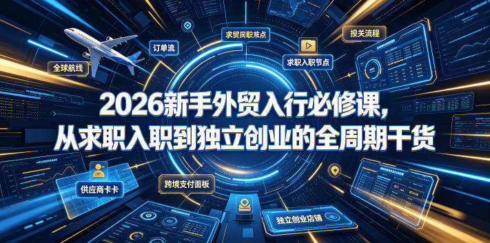 2026新手外贸入行必修课，从求职入职到独立创业的全周期干货-niguangts