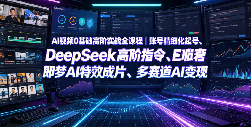 AI视频0基础高阶实战全课程｜账号精细化起号、DeepSeek高阶指令、即梦AI特效成片、多赛道AI短视频量产变现-niguangts