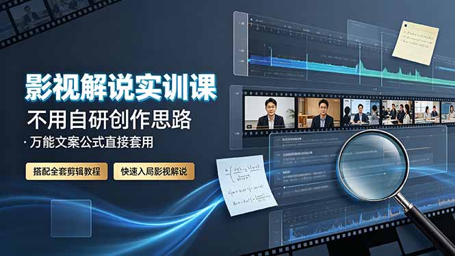 影视解说实训课：不用自研创作思路，万能文案公式直接套用，搭配全套剪辑教程，快速入局影视解说-niguangts