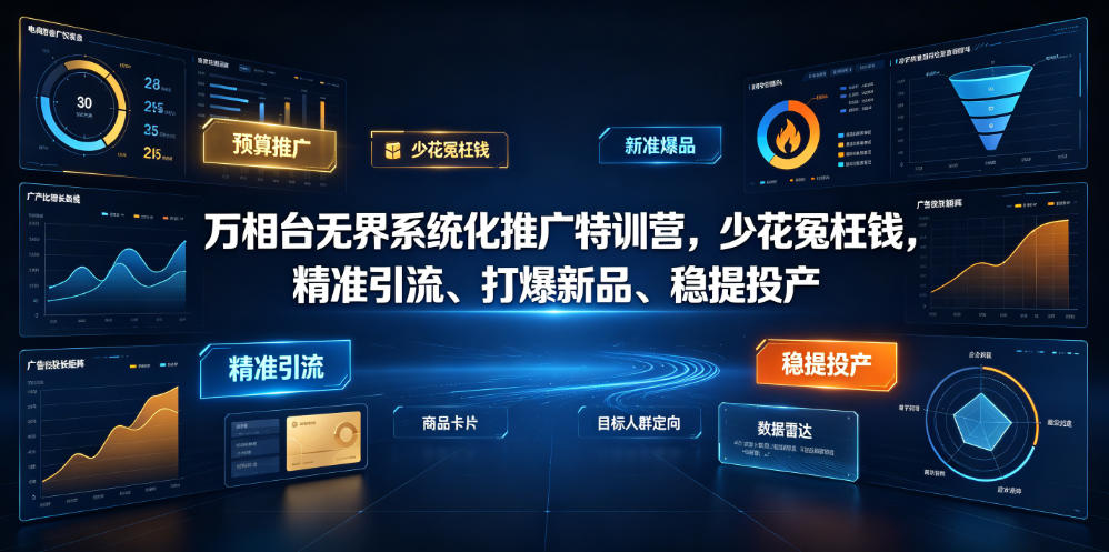 万相台无界系统化推广特训营VI0.0，少花冤枉钱，精准引流、打爆新品、稳提投产(全程录音+字幕)-niguangts