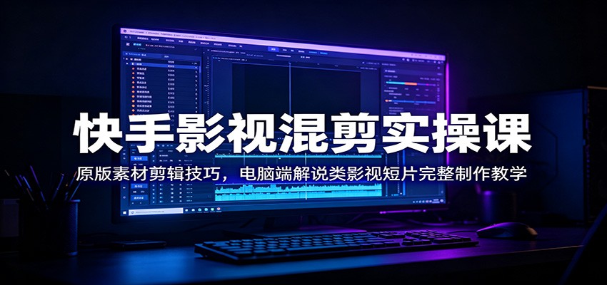 快手影视混剪实操课：原版素材剪辑技巧，电脑端解说类影视短片完整制作教学-niguangts