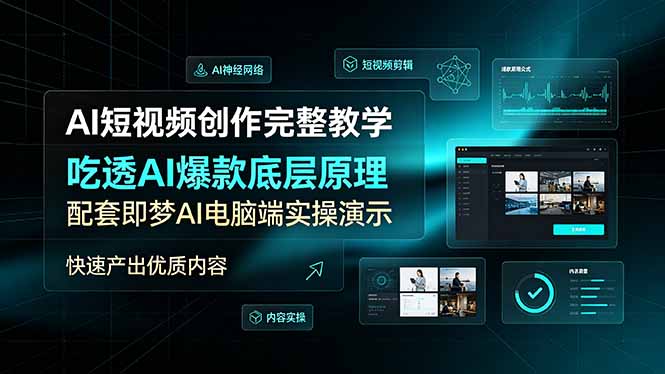 AI短视频创作完整教学，吃透AI爆款底层原理，配套即梦AI电脑端实操演示，快速产出优质内容-niguangts