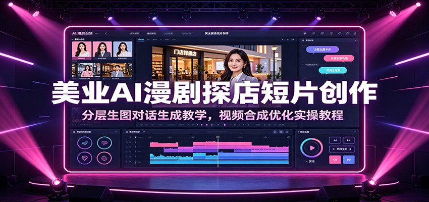 美业AI漫剧探店短片创作：分层生图对话生成教学，视频合成优化实操教程-niguangts