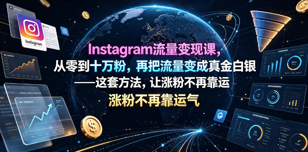 Instagram流量变现课，从零到十万粉，再把流量变成真金白银——这套方法，让涨粉不再靠运气【原创双语字幕】-niguangts