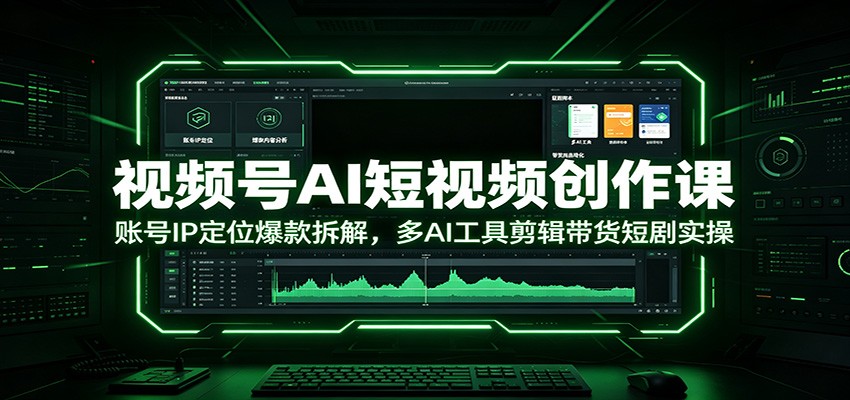 视频号AI短视频创作课：账号IP定位爆款拆解，多AI工具剪辑带货短剧实操-niguangts