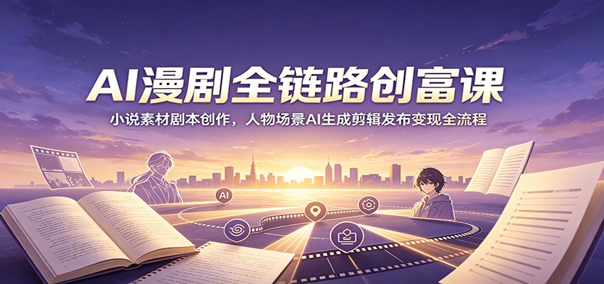 AI漫剧全链路创富课：小说素材剧本创作，人物场景AI生成剪辑发布变现全流程-niguangts