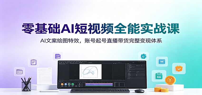 零基础AI短视频全能实战课：AI文案绘图特效，账号起号直播带货完整变现体系-niguangts
