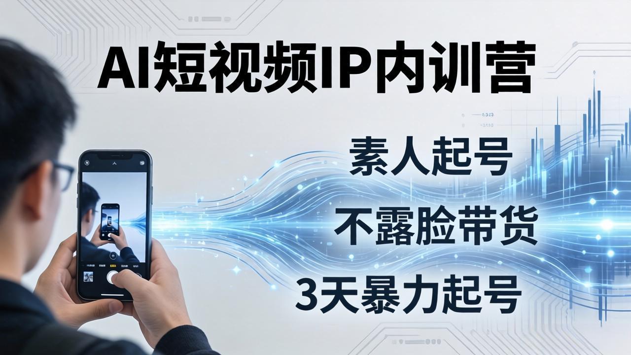 2026AI短视频IP内训营-更新：从素人起号到不露脸带货，3天暴力起号全流程拆解-niguangts