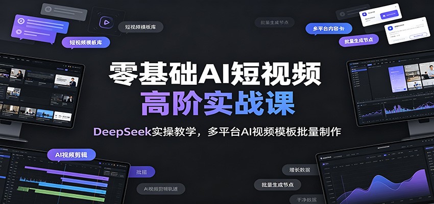 零基础AI短视频高阶实战课：DeepSeek实操教学，多平台AI视频模板批量制作-niguangts