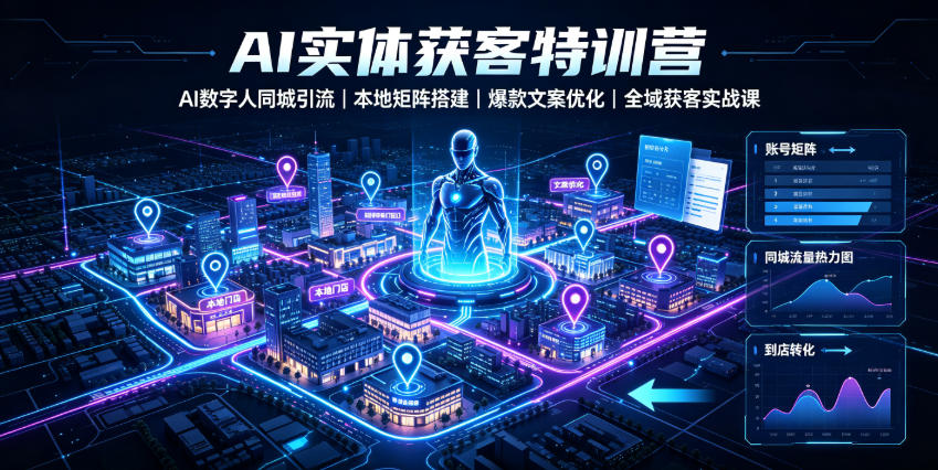 AI实体获客特训营｜AI数字人同城引流、本地矩阵搭建、爆款文案优化全域获客实战课-niguangts