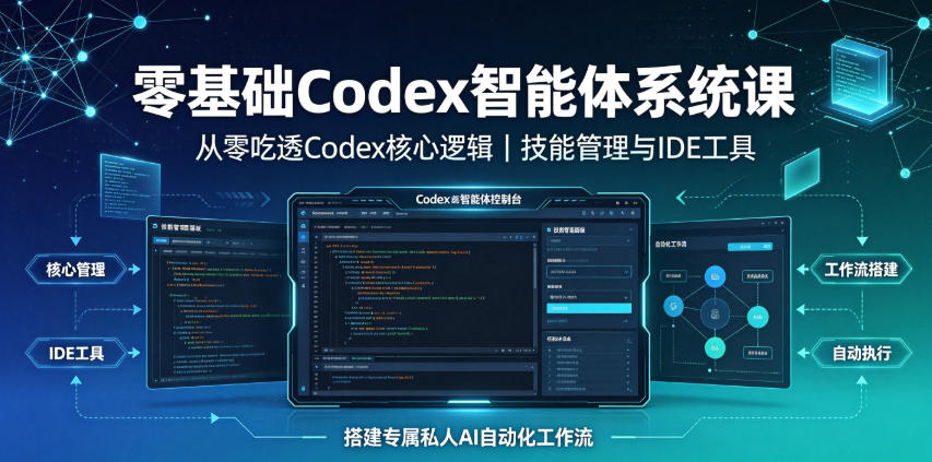 零基础Codex智能体系统课｜从零吃透Codex核心逻辑、技能管理与IDE工具，搭建专属私人AI自动化工作流-niguangts